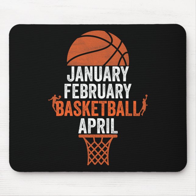 Tapis De Souris Janvier Février Basket-ball Avril Collège Mars Ba (Devant)