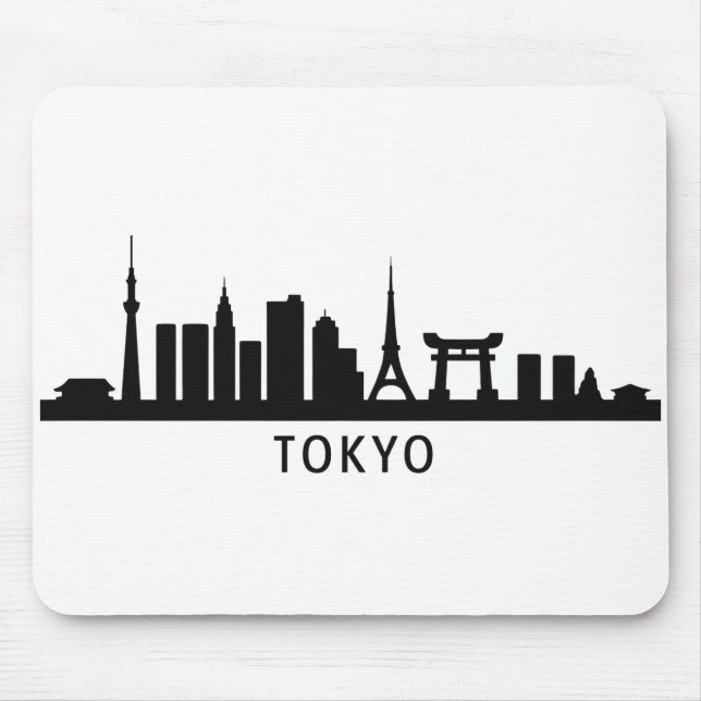 Tapis De Souris Japan Cityscape Travel | Tokyo Skyline Silhouette (Devant)
