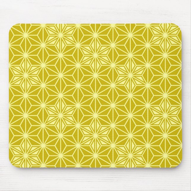 Tapis De Souris Japonais Asanoha motif - or moutarde (Devant)