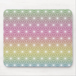 Tapis De Souris Japonais Asanoha traditionnel Print Pastel Arc-en-