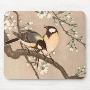 Tapis De Souris Japonais Asiatique Koson Bird Chickadee Songbird