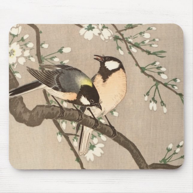 Tapis De Souris Japonais Asiatique Koson Bird Chickadee Songbird (Devant)