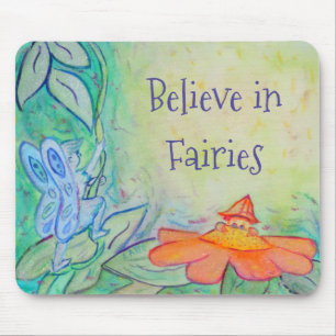 Tapis De Souris Jardin aux fleurs Fées Art personnalisé Mousepad