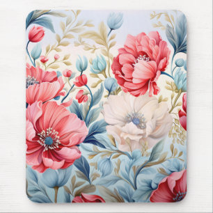 Tapis De Souris Jardin botanique de fleurs romantiques élégantes