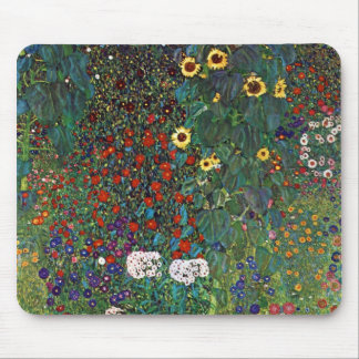 Tapis De Souris Jardin de ferme de Gustav Klimt avec des