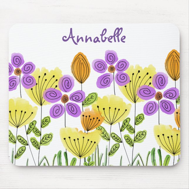 Tapis De Souris Jardin de fleurs moderne été personnalisé (Devant)