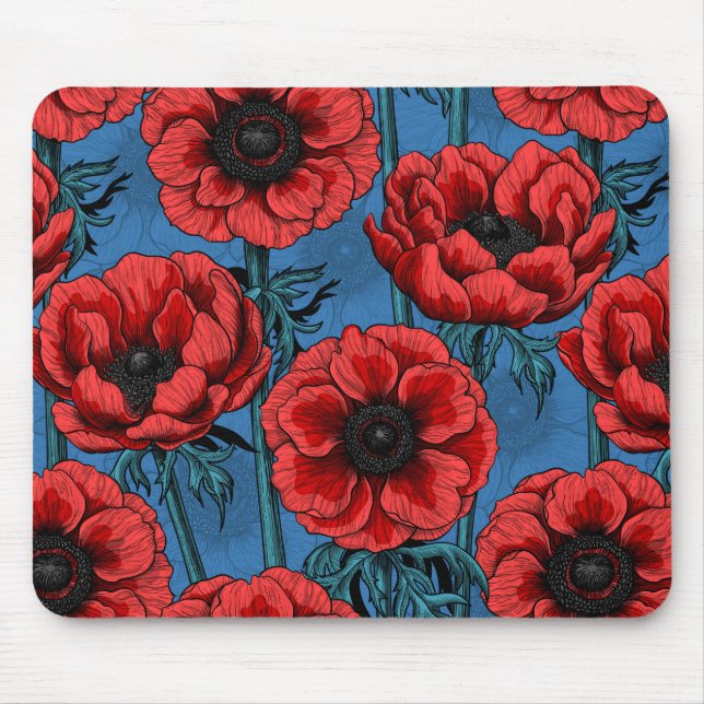 Tapis De Souris Jardin de l'anémone rouge (Devant)