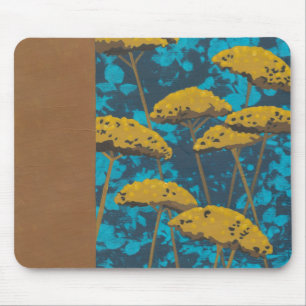 Tapis De Souris Jardin de millefeuille d'or avec l'arrière - plan