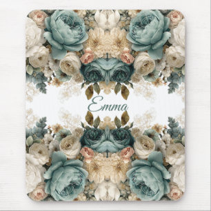 Tapis De Souris Jardin de roses printanières personnalisé de style