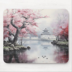 Tapis De Souris Jardin de Sakura fleuri traditionnel