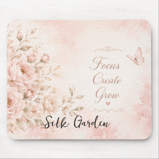 Tapis de souris Jardin de soie rose