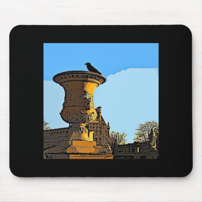 Tapis De Souris Jardin des Tuileries Crow - Peinture (Devant)