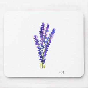 Tapis De Souris jardin d'herbes de lavande cuisine aquarelle vinta