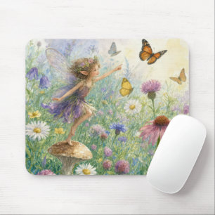 Tapis De Souris Jardin lutin avec papillons