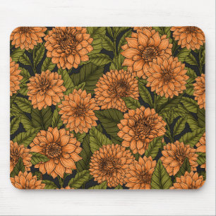 Tapis De Souris Jardin Orange Dahlia