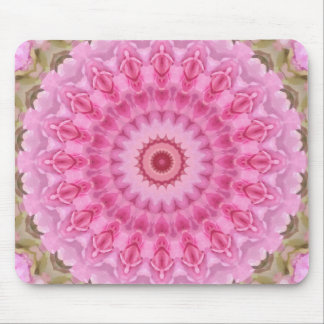 Tapis De Souris Jardin rose et vert fleuri Kaleidoscope
