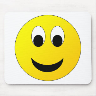 Tapis De Souris Jaune brillant et joyeux visage souriant
