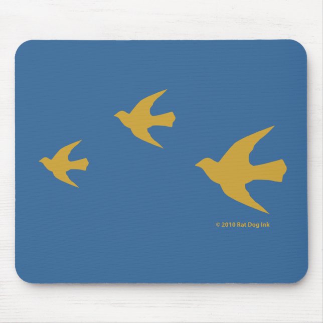 Tapis de souris jaune d'oiseaux (Devant)