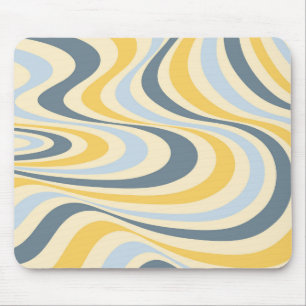 Tapis De Souris Jaune et bleu abstrait design tourbillon