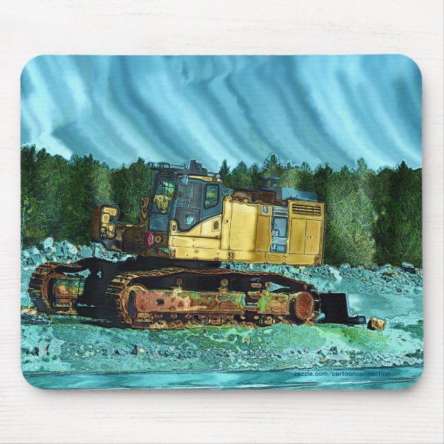 Tapis De Souris Jaune Grader Earth-Mover Art Mousepad (Devant)
