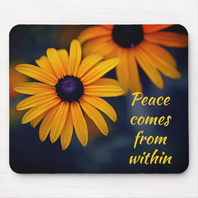 Tapis De Souris Jaune Jaune Noir Susan Garden Motivation (Devant)