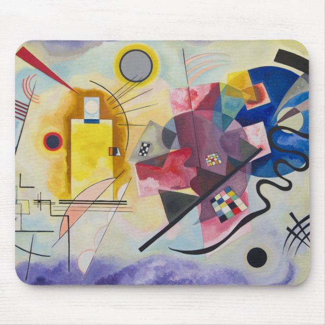 Tapis De Souris Jaune, Rouge, Bleu par Wassily Kandinsky (Devant)