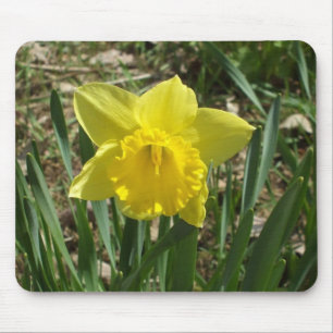 Tapis de souris jaune vif de grand-parent Narcisse