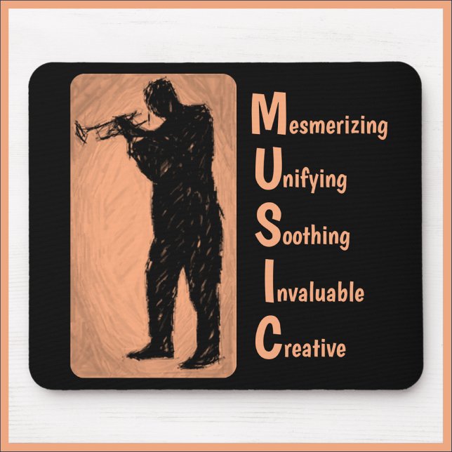Tapis De Souris Jazz Trumpet Player MUSIQUE Mousepad (Créateur téléchargé)