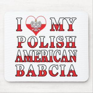 Tapis De Souris J'Coeur Mon Polonais Américain Babcia