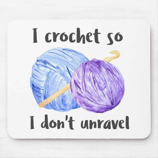 Tapis De Souris Je crochet donc je ne démêle pas citation (Devant)