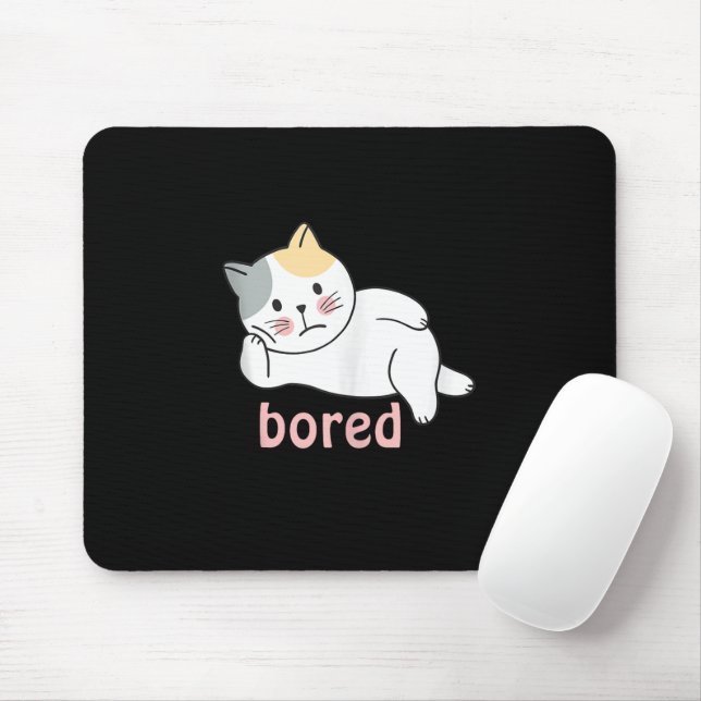 Tapis De Souris Je m'ennuie joli chaton animal mignon (Avec souris)