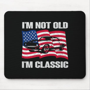 Tapis De Souris Je ne suis pas vieux, je suis Clic Car Drapeau amé