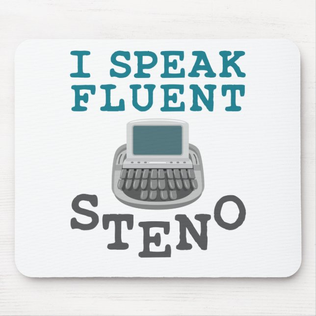 Tapis De Souris Je parle Fluent Steno Court Reporter Stenographer (Devant)