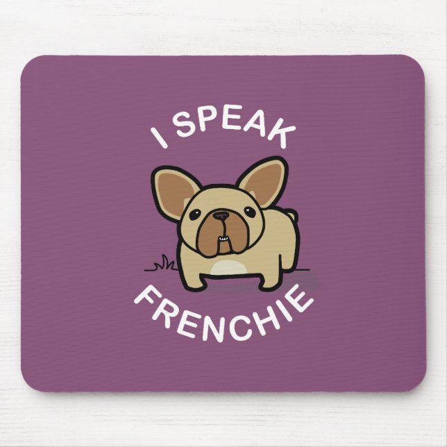 Tapis De Souris Je parle Frenchie - pourpre (Devant)