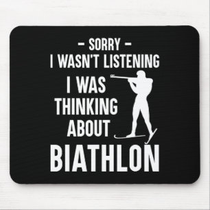 Tapis De Souris Je pensais au biathlon - Ski Tir Biathlon