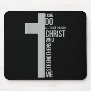 Tapis De Souris Je peux faire toutes choses par Christ qui me fort