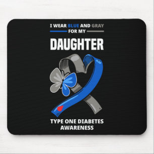Tapis De Souris Je Porte Du Bleu Et Du Gris Pour Ma Fille Type Un 