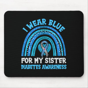 Tapis De Souris Je Porte Du Bleu Pour Ma Soeur Siste De Sensibilis