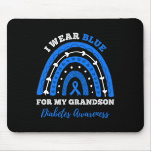 Tapis De Souris Je Porte Du Bleu Pour Mon Petit-Fils T1D Type 1 Di