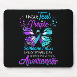 Tapis De Souris Je Porte le & Turquoise; Purple Suicide Prevent