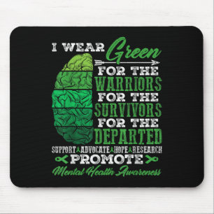 Tapis De Souris Je Porte Le Vert Pour Le Prix Warriors Mental Heal
