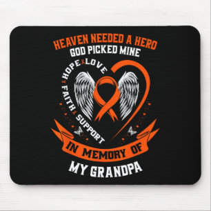 Tapis De Souris Je porte Orange en mémoire de mon grand-père Leuke