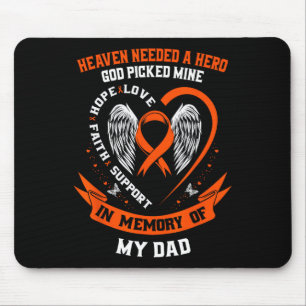 Tapis De Souris Je porte Orange en mémoire de mon père Leukemia