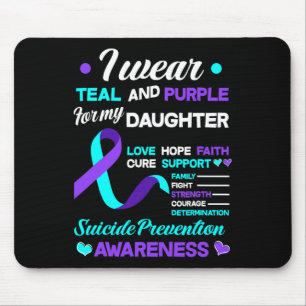Tapis De Souris Je Porte Turquoise Et Violet Pour Ma Fille Suicide