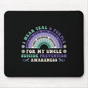 Tapis De Souris Je Porte Turquoise Et Violet Pour Mon Oncle Suicid