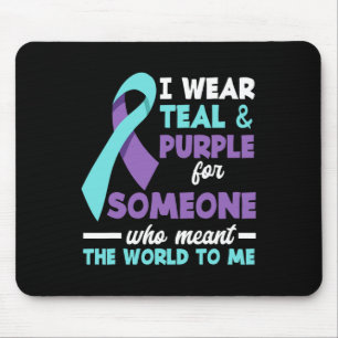 Tapis De Souris Je Porte Turquoise Et Violet Pour Quelqu'Un Que J'