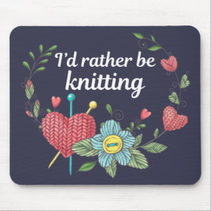 Tapis De Souris Je préfère être Tricot - Tricot Lover