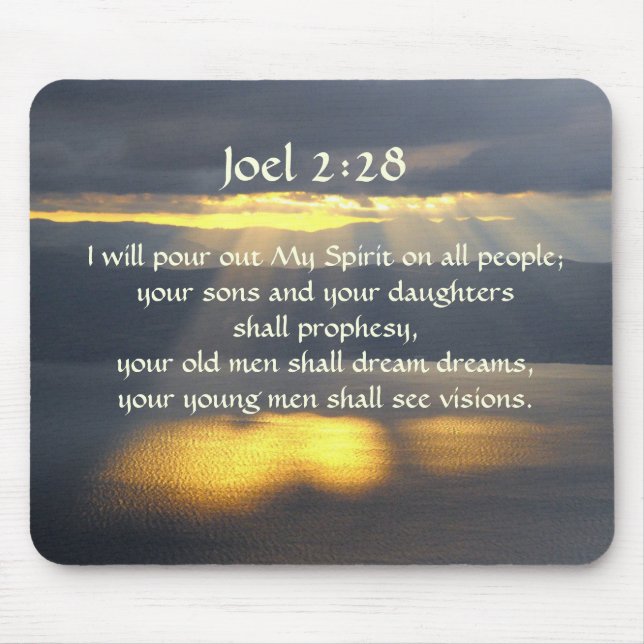 Tapis De Souris Je répandrai Mon Esprit Joel 2 28, Bible Verse (Devant)