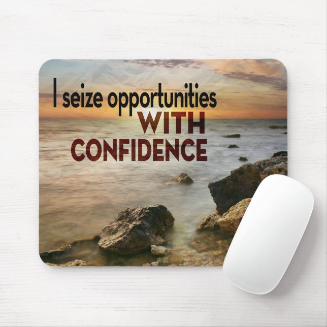 Tapis De Souris "Je saisis les opportunités" Motivation Affirmatio (Avec souris)