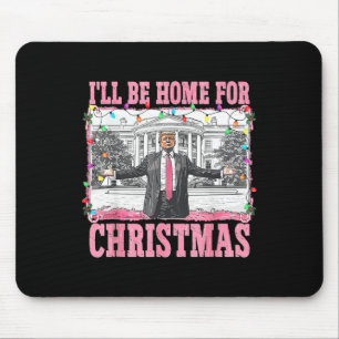 Tapis De Souris Je serai à la maison pour Noël Père Noël drôle Tru